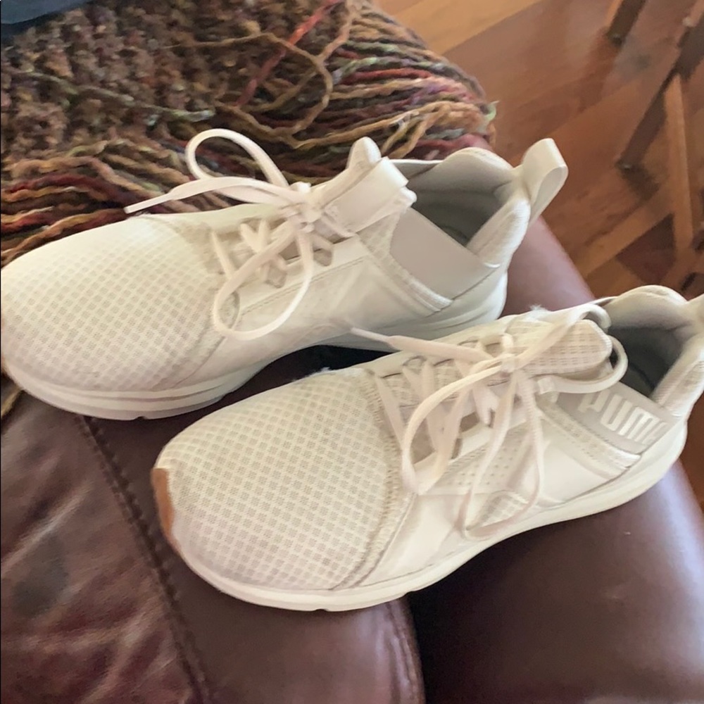 Puma white tennis shoes